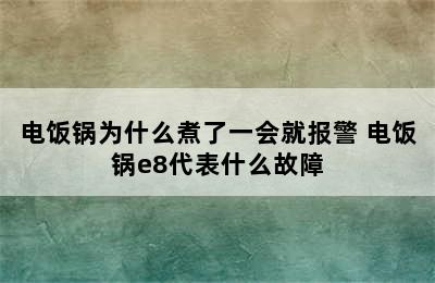 电饭锅为什么煮了一会就报警 电饭锅e8代表什么故障